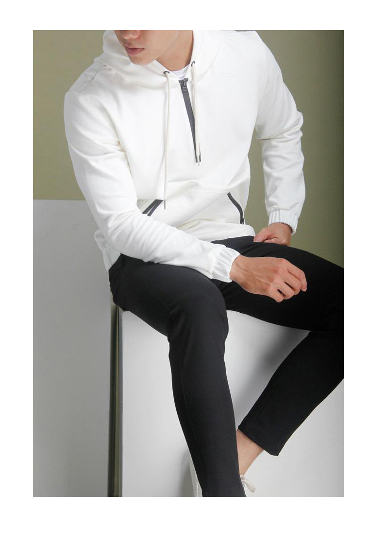 Áo Khoác Hoodie Trắng Phối Dây Kéo 8k59 1